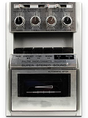 Eau Zone Wandbild auf Leinwand 90x60cm fantastischer Ghettoblaster Retro – Nahaufnahme