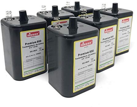Nissen Bloc Batterie 4R25 6V pour Lampe de Chantier, lumière Clignotante, Ensemble de 6, 6V, Zink-Kohle [ Kits de Batteries de Secours - spécial ]