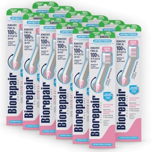 Biorepair, Spazzolino Gengive con Setole Super Soft, Antibatterico - Pacco da 12 pezzi