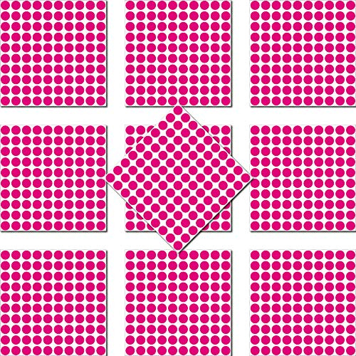 1000 Klebepunkte 5mm selbstklebend farbige Punkt Aufkleber PVC Deko Folie Etiketten Inventur (pink)