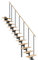 DOLLE Mittelholmtreppe - 11 Stufen - Geschosshöhe 228 – 300 cm - Geradelaufend - Stufen Buche, lackiert - Unterkonstruktion: Anthrazit (RAL 7016) - volle Stufen 70 cm - inkl. Geländer - Nebentreppe