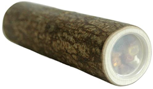 Caleidoscopio in legno nocciola naturale con vetro da spiaggia grezzo sbiadito
