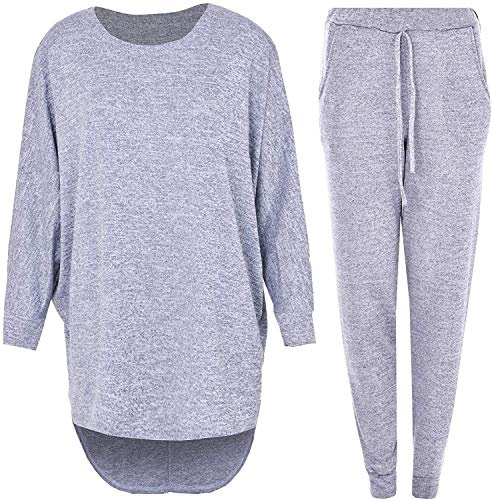 Crazy Girls Womens Hi Low Top Loungewear, Grey, XXL (UK 20-22)