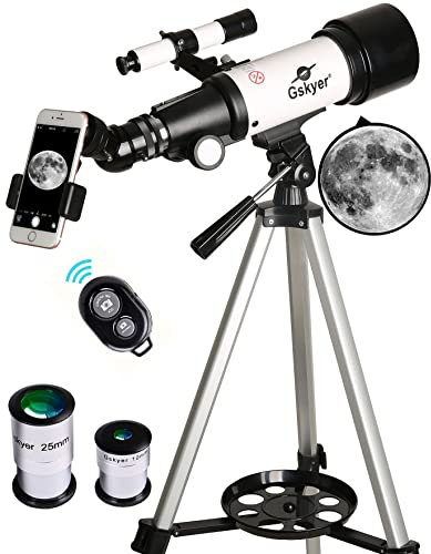 Gskyer Teleskop, 70 mm Öffnung 400 AZ-Mount Astronomisches Refraktions für Kinder und Anfänger- Reiseteleskop Erwachsene, D-70400