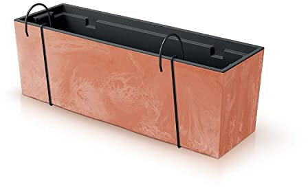Prosperplast Urbi -Fall Beton -Effekt W, Abmessungen (MM) 580x180x195, Terrakotta Farbe
