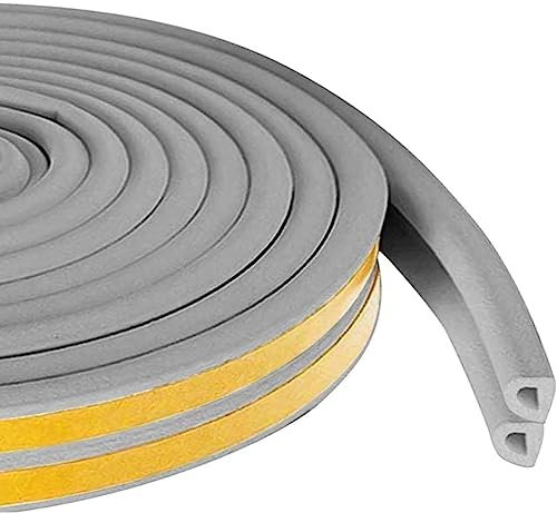 Cinta de sellado para puertas y ventanas, junta de puerta de 10 m, junta de ventana autoadhesiva, anticolisión, tira de sellado de goma, aislamiento acústico, gris