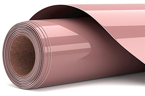 Asoway Plotterfolie Textil Roségold Vinylfolie HTV 30.5cm x 305cm | Flexfolie Textil Heat Transfer Vinyl für DIY Kleidung, Mützen, Hosen, andere Stoffe, Leicht zu schneiden und zu jäten
