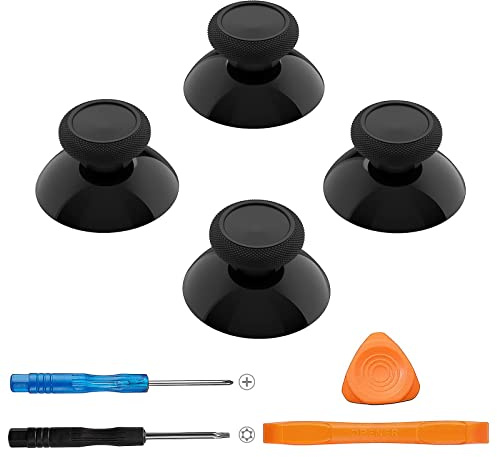 TOMSIN Replacement Joysticks for Xbox One Series X/S Controller,4PCS True Rubberized Thumbsticks Repair Kit for Xbox One Wireless Controller(Black)
