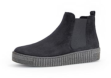 Gabor dam Chelsea boots, stövletter, ankelstövlar, utbytbar fotbädd, bästa passform, Blå Pacific 36, 42 EU