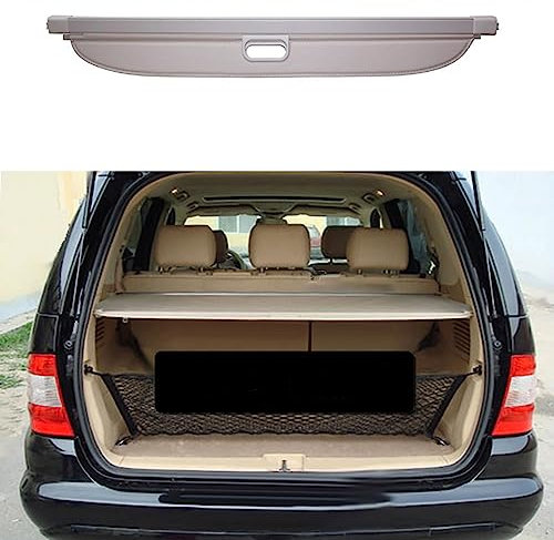 JoboJi Auto Einziehbarer Netze Laderaumabdeckung Kofferraum Hutablage für Mercedes Benz ML W164 ML320 ML300 ML350 ML500 2006-2012,B-Beige