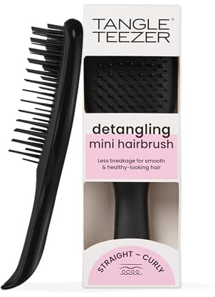 Tangle Teezer Mini Ultimate Detangler - Cepillo Desenredante Mini para Pelo Seco y Mojado - Apto para Todo Tipo de Cabello - Perfecto para Niños y Viajes - Negro