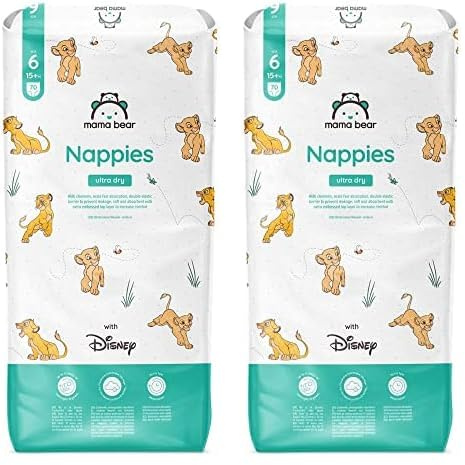 Amazon-Marke: Mama Bear Disney Ultra Dry Windeln Größe 6 (15+ kg), Weiß, 70 Stück (1-er Pack) (Packung mit 2)