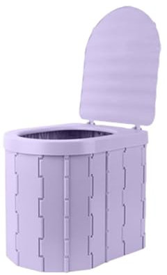 Toilette Portable Pot De Chambre Adulte avec Couvercle Pot De Chambre Toilette Camping WC Toilette Seche Seau Hygiénique Voiture Pliable Camion avec Couvercle Plein Air Voiture (Purple,33x30x28cm)