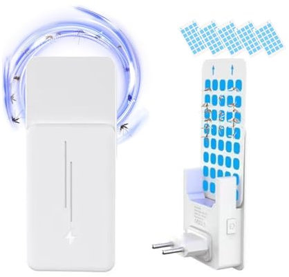 Fliegende Insektenfänger, Plug-in UV Insektenlicht mit Klebepad Fruchtfliegenfalle Fliegenfalle Innenbereich für Küche, Schlafzimmer, Zuhause