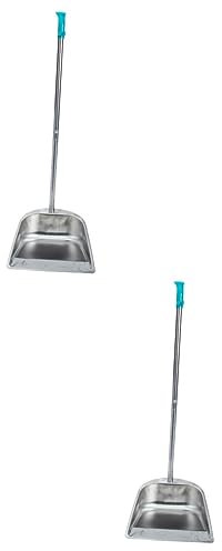 OUSIKA 2 Piezas Recogedor con Mango de Pala de Basura Recogedor de Estaño con Mango Soporte for Toallas de Papel de Metal Recogedor Vertical Recogedor de Escoba Recogedor for el Hogar Recogedor sin Ag