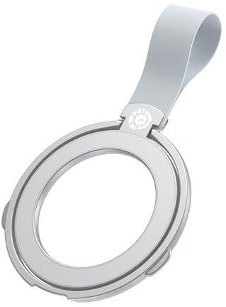 Ultra Thin Silicone Phone Ring Holder Kickstand Adjustable Phone Loop Mobile Phone Grip Magnetic Ring Stand Anti-Drop Slim Lightweight Foldable Design for iPhone 11–16 Pro/Max/Mini Color Silver