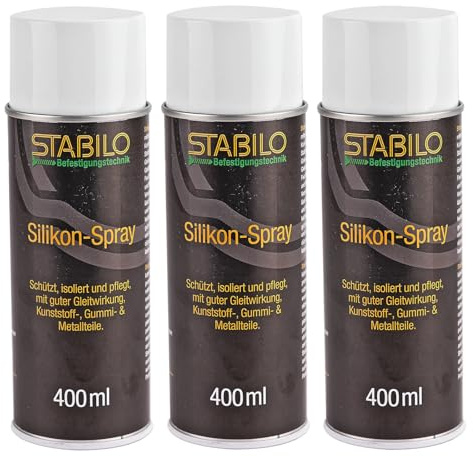 3x Silikon-Spray 400ml | Sprühfett, Gleitspray, Silikonfett, Schmieröl | Schützt, isoliert und pflegt | 3 Stück