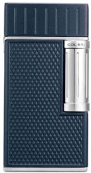 Colibri Julius II Feuerzeug 2er-Softflamme - Navy/Chrome, unbefüllt
