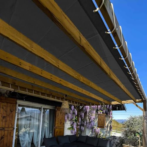 Lona Pérgola Microperforada Negra 3x5 m - Garantía de 5 años TECPLAST - MP460PR - Lona para Pérgola Permeable