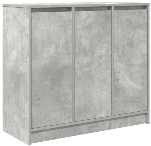 ULUYYUC Buffet Cucina Mobiletto da Esterno Mobile Basso Soggiorno Armadietto Salvaspazio - Credenza Grigio Cemento 85x34x76 cm in Legno Multistrato per Camera Da Letto Cucina Ufficio Salotto
