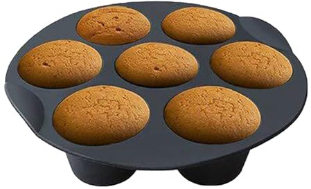 Generisch Muffinformen aus Silikon zum Backen |Cupcake-Formen aus Silikon mit 7 Tassen - Mini-Cupcake-Pfanne, Muffinformen, Backform für 2,6/3,2/3,5–5,8 l Airfryer-Zubehör, Küchenhelfer