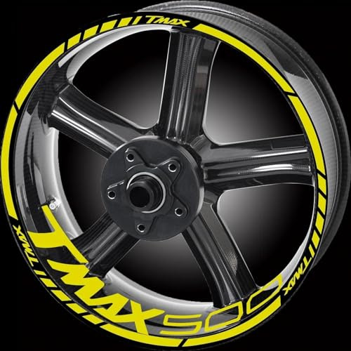 NMBZVE Adesivi per Cerchioni Adesivi per Ruote Moto Adesivi per Bordi Ruote Sportive Pellicola Riflettente per Strisce Ruote per Tmax 530 500 560(Style 10)