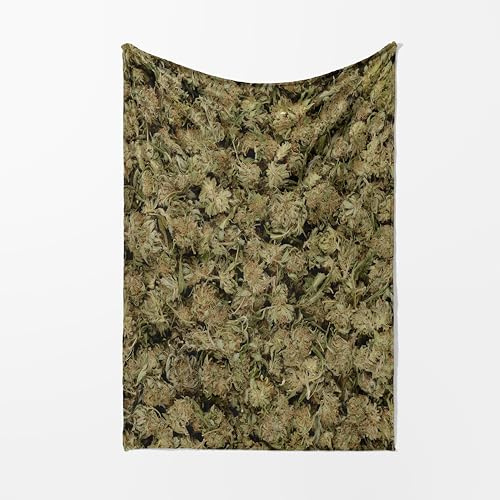 Weed Bag Blanket – Funny Novelty Cannabis Design – Soft Cuddle or Polar Fleece Throw – Small, Medium, Large Sizes – 420 Gift, Stoner Room Décor, Marijuana Lover Present, Weed Themed Home Accessory