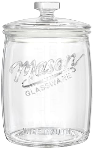 Absovetu Keksdose Glas, 3,5 Liter Bonbonglas mit Deckel Luftdicht Groß | Keksglas mit Deckel, Vorratsgläser mit Deckel, Einmachglas Groß, Mason Jar,für Weihnachten Candy Mehl Waschpulver Süßigkeiten