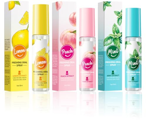 YUPZAR 3 Pièces Spray Haleine Fraiche, Spray Buccal, Vaporisateur D'Halitose D'Odeur Orale, éLimine La Mauvaise Haleine, Haleine FraîChe FruitéE, Confort Buccal, Format De Poche