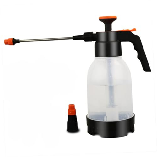 COLLBATH Bollitore per Annaffiare Fiori Manuale 12L in Plastica Trasparente Arancione Spruzzatore a Pressione Estensibile per Giardinaggio Domestico