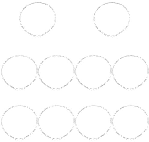 jojofuny 10Pcs Silver Iron Hanging Chains with Snap Clips, 50Cm Total Length Pull Chain Extensions for Bird Feeders, Lanterns, Planters, Suitable for Indoor and Outdoor Decorative Hanging