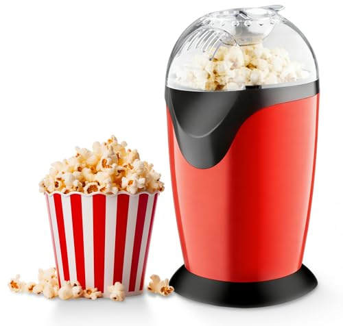 Machine A Pop Corn, Mini Machine À Pop-Corn, Machine À Popcorn Électrique, 1200W Air Chaud Sans Gras Huile Popcorn Maker, Fonctionnement À Un Bouton Pour Les Films À La Maison De Noël (Rouge)