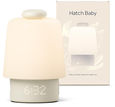 Hatch Baby Ljudmaskin & Nattlampa – Vitbrusmaskin och Nattlampa för Baby, Sömntränare, Rutinskapare och Väckarklocka för Barnkammare och Småbarnsrum