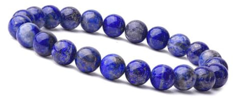 Unique Gems Lapislazuli Armband für Damen aus echtem Naturstein 8mm Perlenarmband Elastisch Handgemacht Edelstein Schmuck Geschenk Frauen Made in Germany