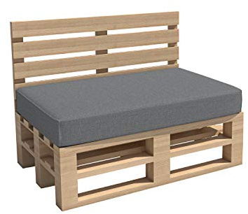 chilly pilley Palettenkissen Gartenkissen Palettenauflage Palettenpolster Indoor Outdoor Waschbar Abnehmbar Sitzkissen Rückenkissen (Sitzkissen 120x80x15, Silber)