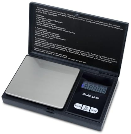 Intirilife Digitale Taschenwaage in SCHWARZ - 12.8x7.8x1.9cm - Wiegefläche 6.5x7.5cm - Präzise 200g x 0,01 g- Feinwaage, elektronische Taschenwaage, kleine tragbare Schmuckwaage,Münzwaage, Goldwaage