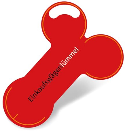 Einkaufswagenlöser Einkaufswagenlümmel (rot) – Funktionaler Schlüsselanhänger mit Einkaufswagenchip aus Edelstahl – Schlüsselanhänger Einkaufschip mit 1 Jahr Fundservice – 100% sicher