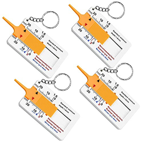 Kunststoff Tiefenmesser 4 Stück 0-20 Mm Vernier Tiefenmessschieber Kunststoff Tiefe Vernier Profiltiefe Messwerkzeug Tiefe Reifenprofiltiefenmesser Für Auto Motorrad Messwerkzeug Orange