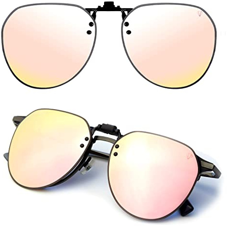 CREYESTAL Polarisiert Sonnenbrillen Aufsatz Brille, Sonnenbrille Clip, Anhebbar und Ultraleicht, Herren, Damen 100% UV400