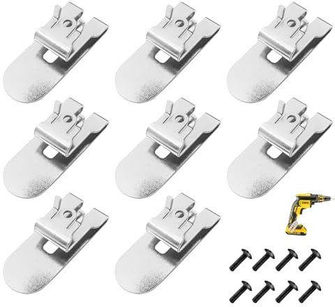 8 Stück N435687 Gürtelhaken-Clip mit Klebstoff-Dosierschraube für DeWalt DCF620 DCF620B DCF622 Trockenbauschrauber