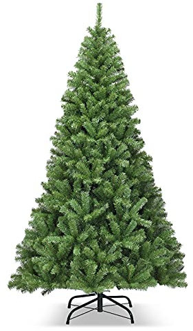 RELAX4LIFE 180 cm Weihnachtsbaum künstlich mit 1000 Spitzen, Tannenbaum mit Metallständer, Christbaum aus PVC, für Zuhause & Büro & Geschäfte, grün