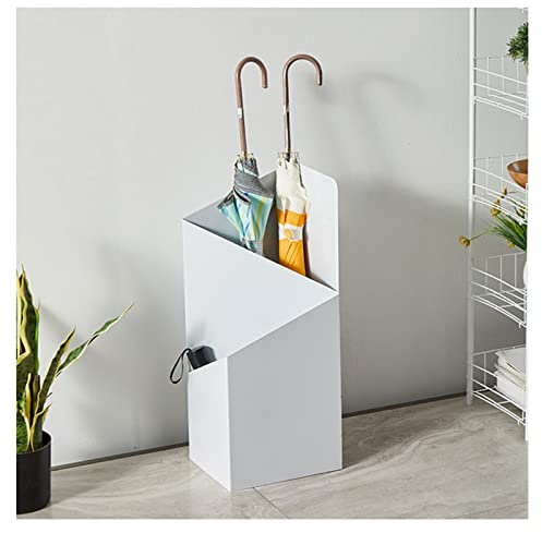 KANNORE Regenschirmhalter mit Abtropfschale, Regenschirmständer, Moderne Einfachheit, doppelschichtiger Regenschirm-Organizer für Flur, Büro, Veranda-Türeingänge (Farbe: Weiß)