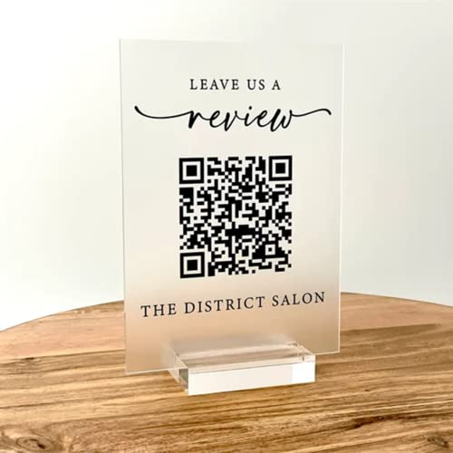 Pahdecor QR-Code-Schild, Business-QR-Code-Überprüfung, scannbares Cash App-Schild, Yelp-Review, Scan to Pay-Logo