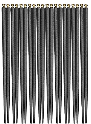 Bacchette riutilizzabili lavabili in lavastoviglie Bacchette cinesi Bacchette in fibra di vetro, bacchette giapponesi Bacchette in lega riutilizzabili nere Bacchette per sushi di qualità Bacchette l