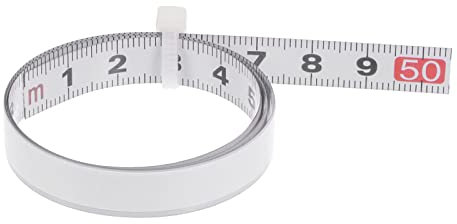sourcing map Self Adhesive Tape Measure 50cm Metric Left to Right Reading Waterproof Sticky Steel Ruler Tape Backed ruler for Workbench Sewing Saw Drafting Table, White