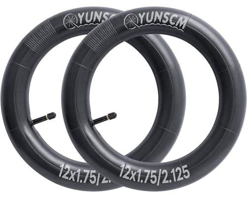 YunSCM 2PCS 12 Zoll Schlauch 12x1.75/1.95/2.125 AV32mm Ventil kompatibel 12 Zoll Fahrradschlauch/Kinderfahrräder/Handwagen 12x1.75 12x1.95 12x2.0 12x2.10 12x2.125 12x2.125