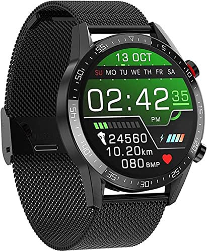 QESTO FSA Men's Smart Watch ECG Blood Pressure Blood Pressure Heart Rate Bluetooth Monitor Call Fitness Tracker IP68 Waterproof L13 Smart Watch Ladies Watch(A)
