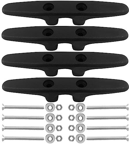 Isure Marinre 4 Stück marineschwarze Nylon-Stollen, offene Basis, 15,2 cm, robuste Nylon-Stollen, Bootsdeck und Ankerschnur-Stollen mit Finish