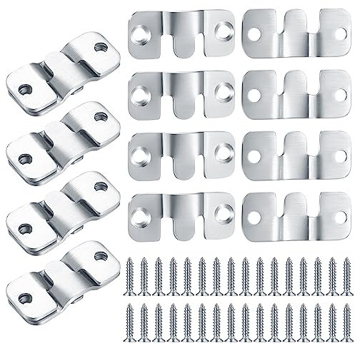 16 Pièces Support Montage Encastré Dissimulé, Supports Suspension Emboîtement Robuste, Connecteur de Meubles, Matériel Suspension Mural Acier Inox Suspendu pour Photos, Miroirs, Sffichage d'image