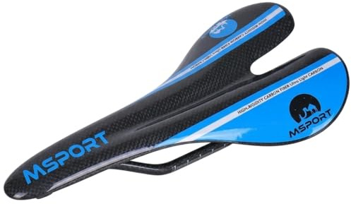 Msport Sattel für Rennrad und MTB aus Carbonfaser, superleicht, 95 g +/- Blau